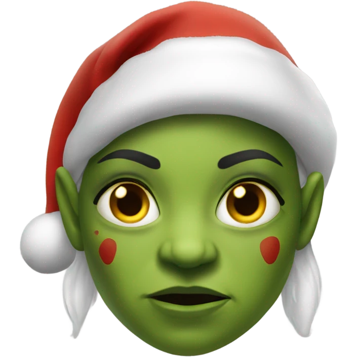orc female warrior with santa hat emoji