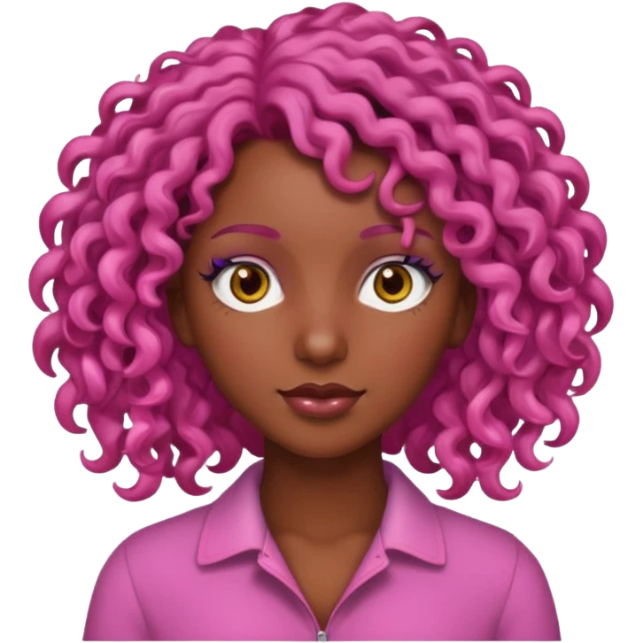 👩🏽‍🦱 remplace ses cheveux par du rose emoji
