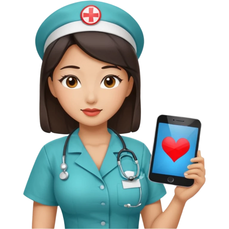 Large breasts asian sexy nurse sexy clothes and a sexy pose NSFW  emoji