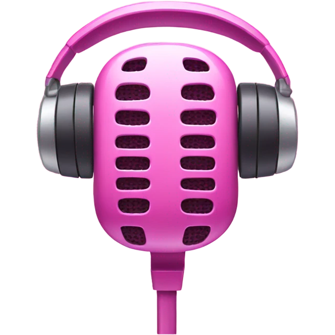 pink microphone headset emoji