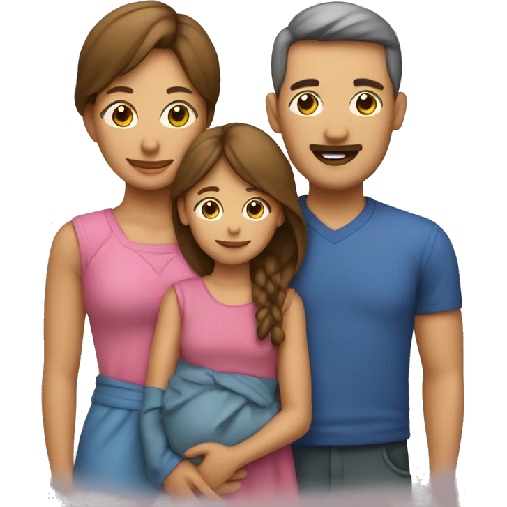 familia de papa, mama y 2 niños y 1 nia emoji