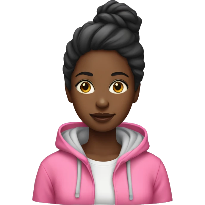 black girl wi the pink hoodie emoji