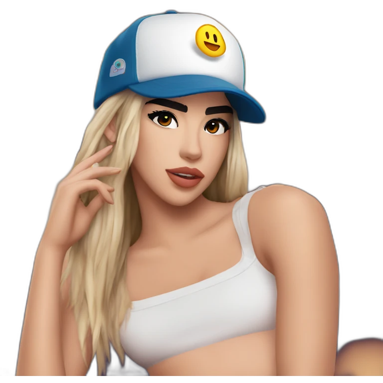 Dua lipa avec une casquette  emoji