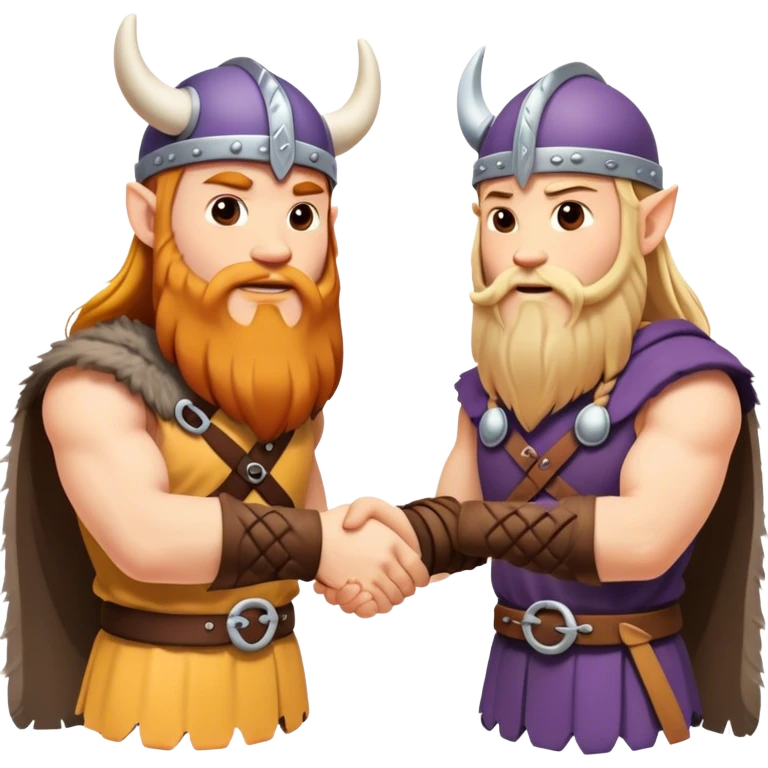 two Vikings shaking hands emoji