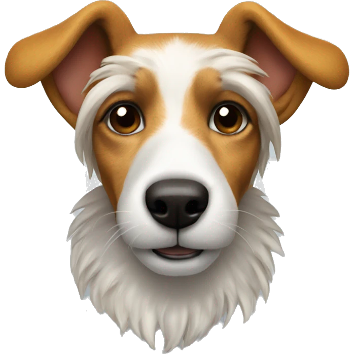 a jack russel wearing a lion's mane emoji