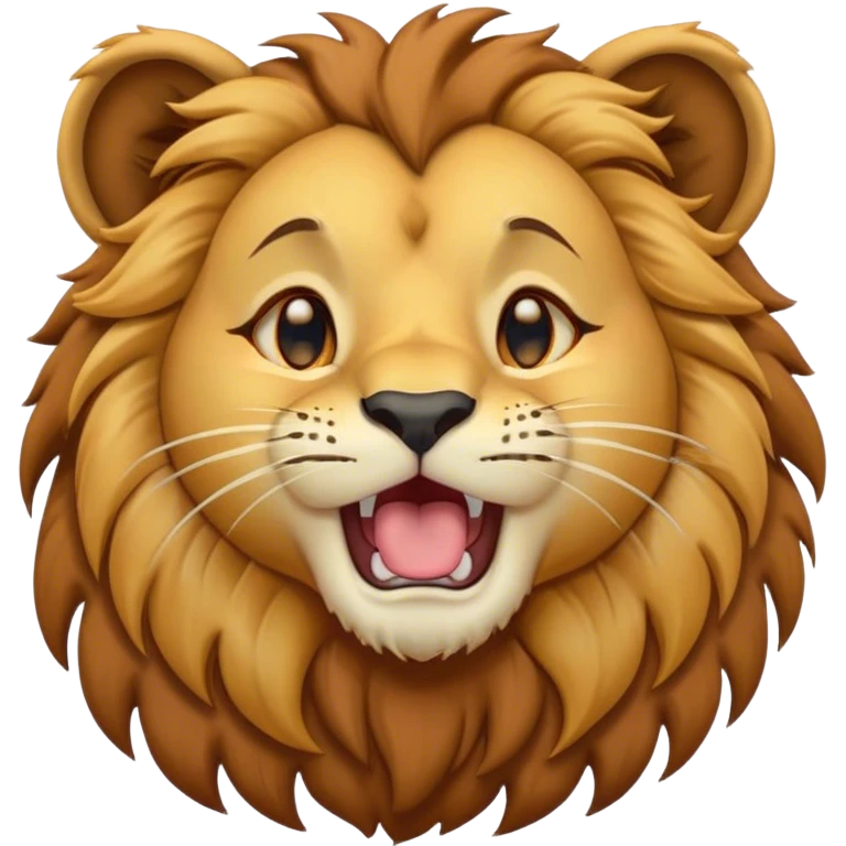 Cinematic Cute Yawning Lion Cub Portrait Emoji, Head tilted slightly with a dramatic, wide-open yawn, showcasing a soft, downy tawny Fur with a majestic mane, floppy ears slightly drooping, round amber eyes barely open in drowsy contentment, Simplified yet irresistibly adorable features, highly detailed, glowing with a soft, cozy glow, high shine, relaxed yet expressive, stylized with a touch of savannah whimsy, bright and endearing, soft glowing outline, capturing the essence of a sleepy yet affectionate Lion Cub, so drowsy it feels like it could stretch out of the screen and curl up for a nap! emoji