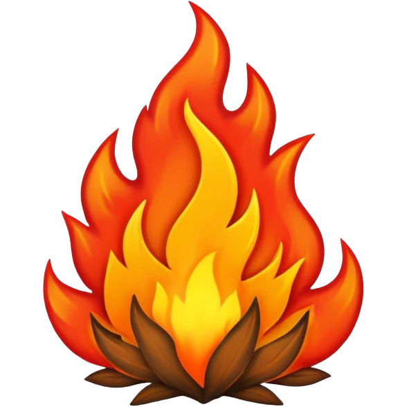 bush with red and orange fire flames emoji
