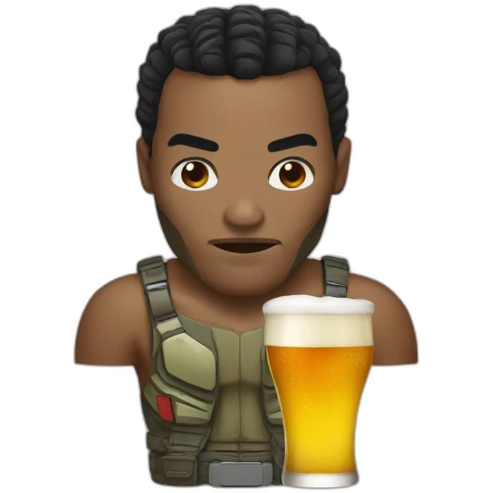 the predator realistic drinking beer emoji