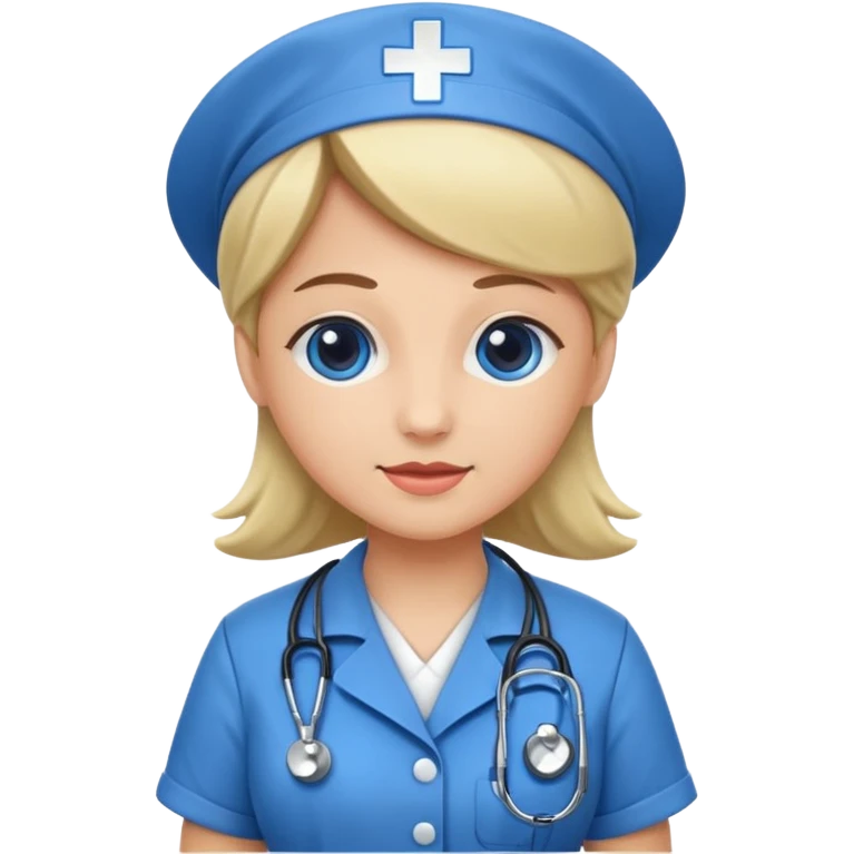 blue dressed nurse emoji