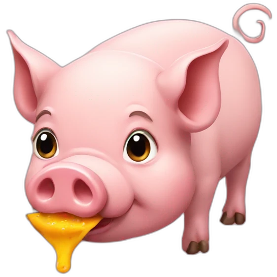 Pig eating  emoji
