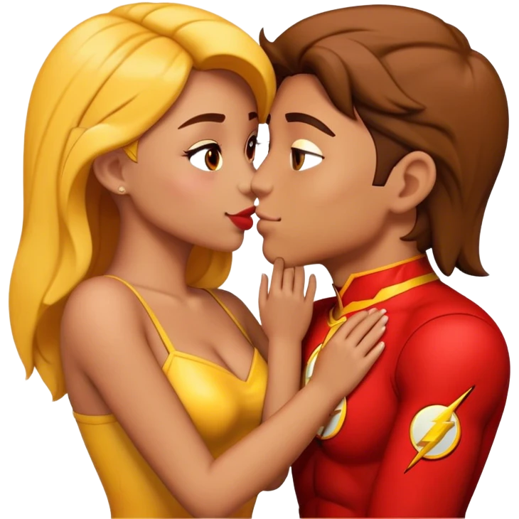 The Flash in Kiss She Flash Girl Romantic "3d Emoji Old" emoji