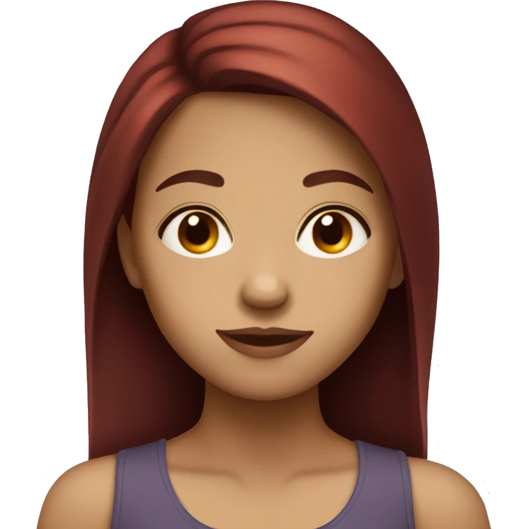 Girl with dark red hair and brown eyes  emoji