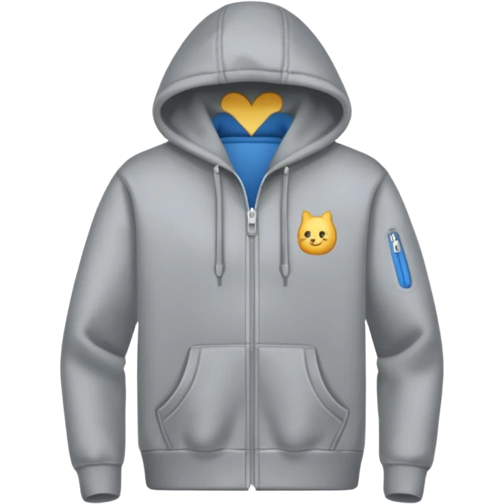 a Hoodie with silver zipper emoji