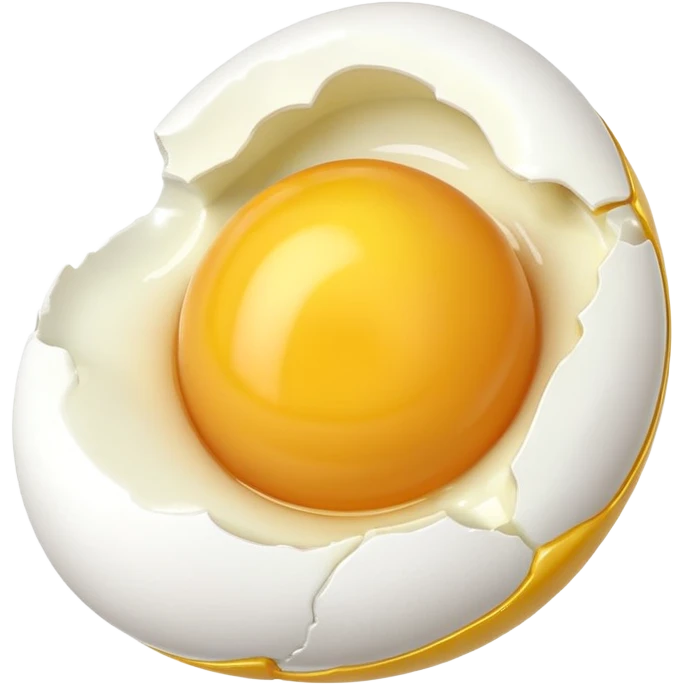egg object icon, cracked egg with yolk, 3D cartoon, mobile game icon style, clean background, no text, no watermark
 emoji