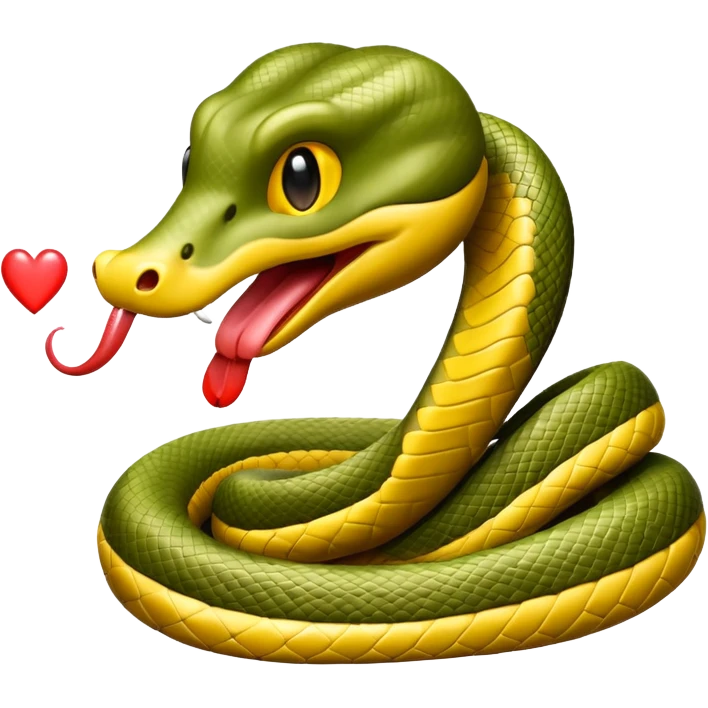 Snake with heart tongue emoji