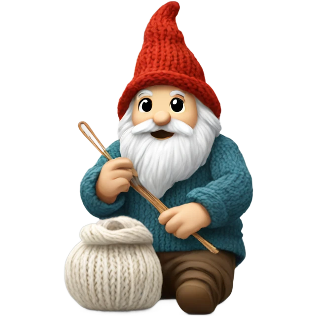 Gnome knitting emoji