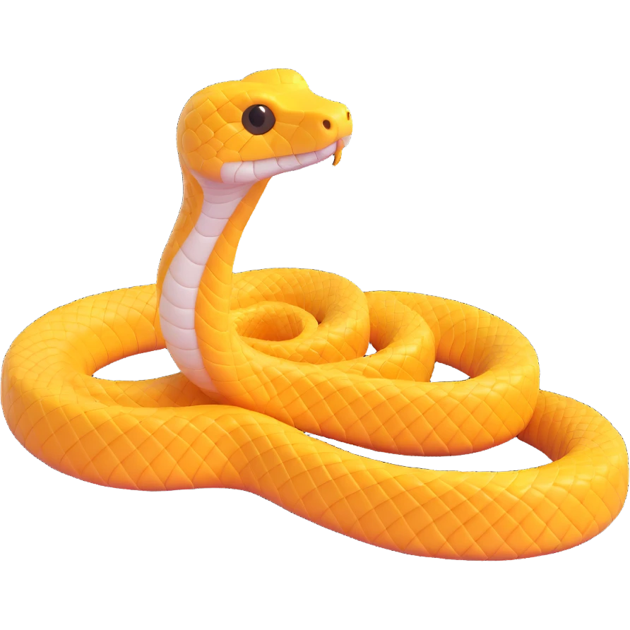 python regius detailed realistic,, full image flat  side profile front facing full  design in 3d soft l centered composition 
cartoon style 140x140 pixels emoji
