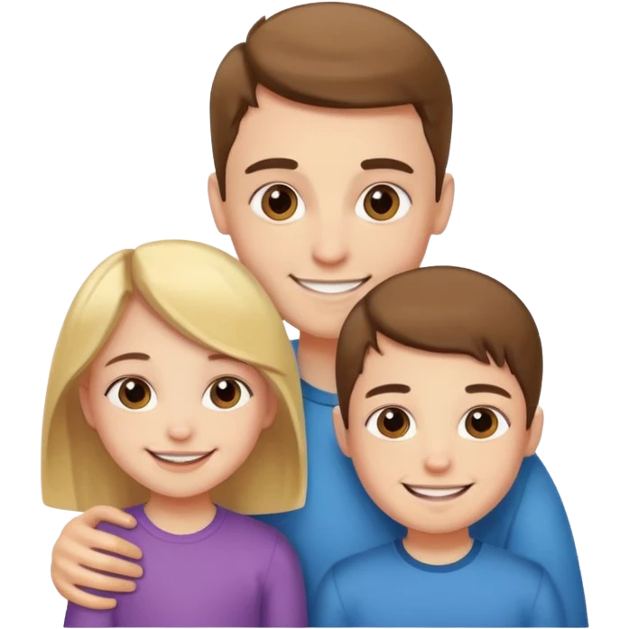 Big brother and small sister loving emoji