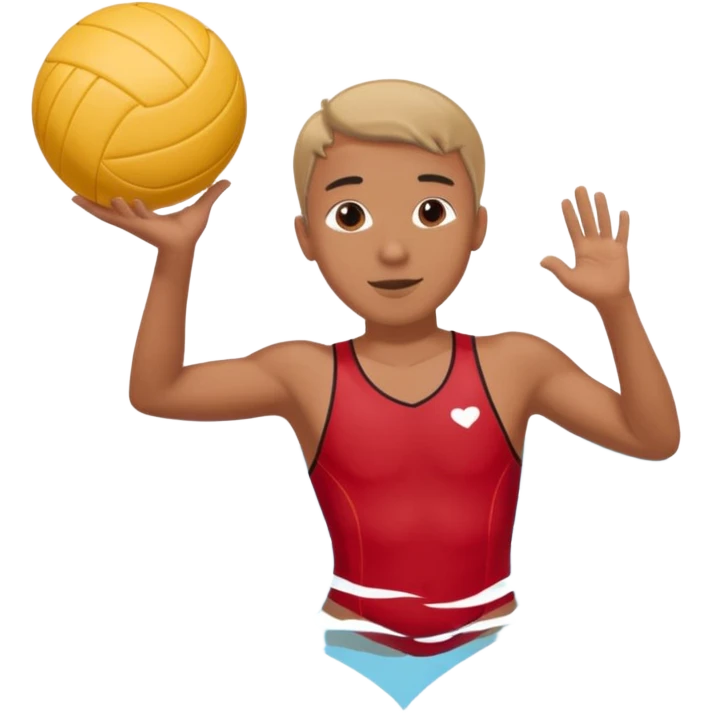 Natación  y voley en un corazón de color  emoji