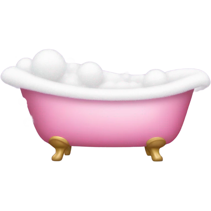 Pink glitter bathtub with bubbles  emoji