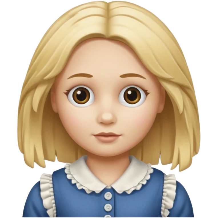 rag doll with button eyes blond hair emoji