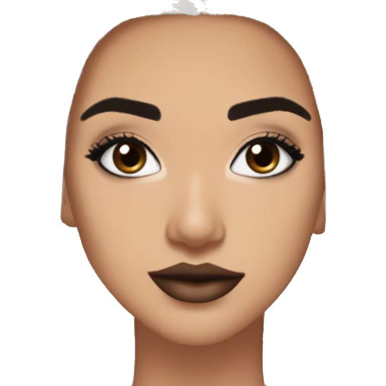 Maddy Perez euphoria show teenager: warm brown eyes, bold black sharp eyeliner, dark arched brows, full nude-berry lips, light skin, high cheekbones, sleek dark brown long straight hair in ponytail, sparkly rhinestones on eyelids 

 emoji
