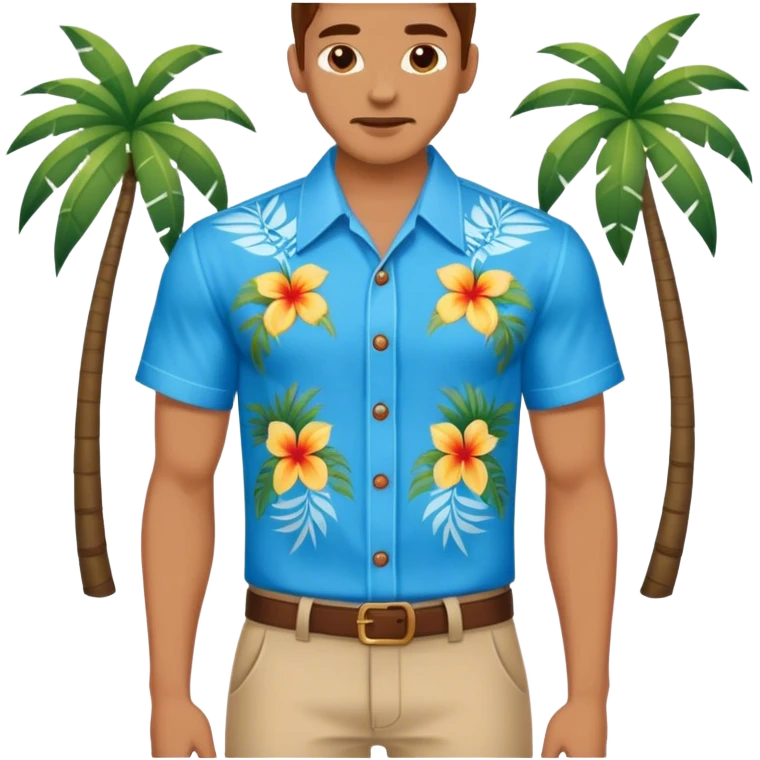 Blue tropical button shirt  emoji