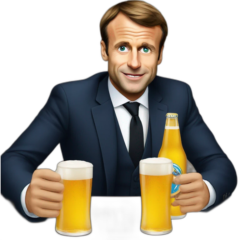 Emmanuel-Macron-drink-beer emoji