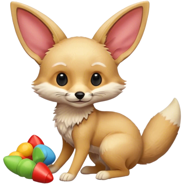 fennec playing with toys  emoji