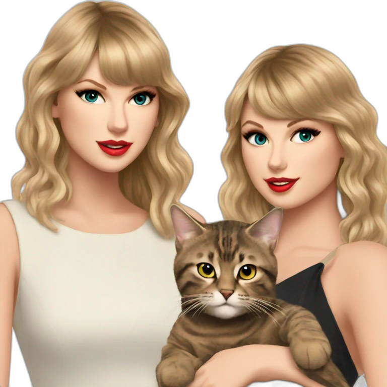 Taylor Swift with cat emoji