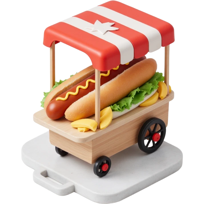 hotdog seller in New York with cart emoji