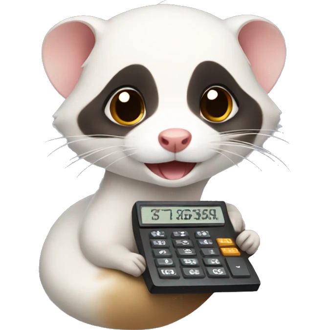 Ferret with a calculator emoji