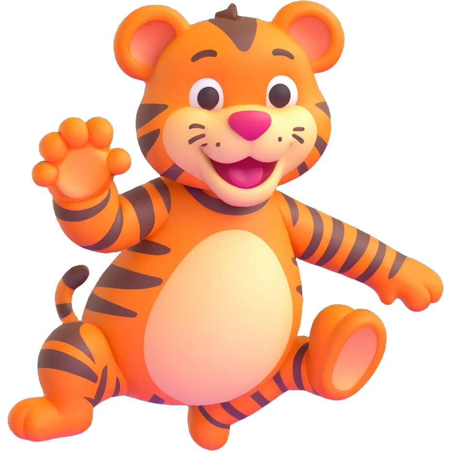 Tigger from Winnie the Pooh, bouncy and cheerful emoji