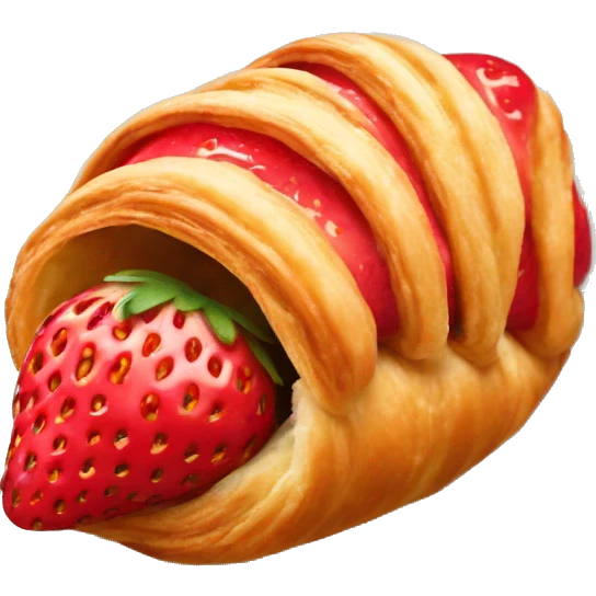 Strawberry croissant  emoji