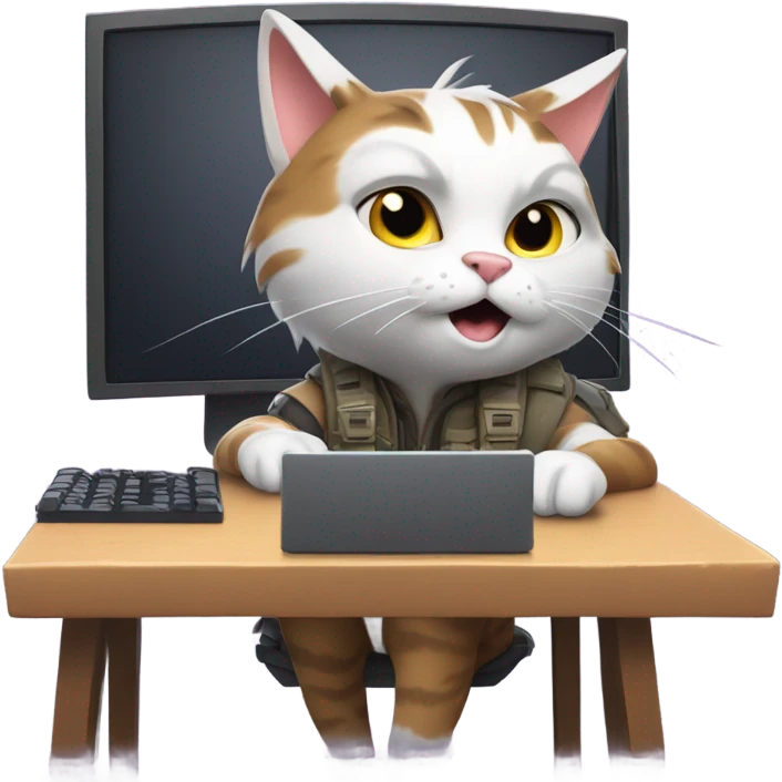 cat playing fortntie emoji