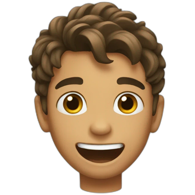 A boy saying yeah! emoji