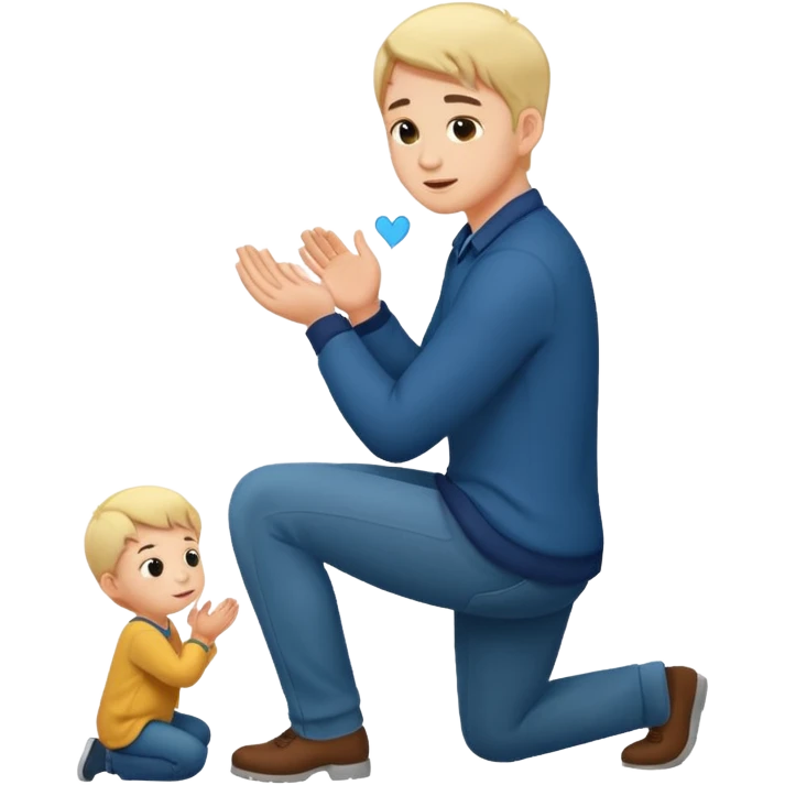 man kneeling and asking for marriage emoji