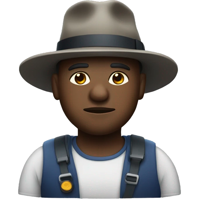 a black fat man with a propeller hat emoji
