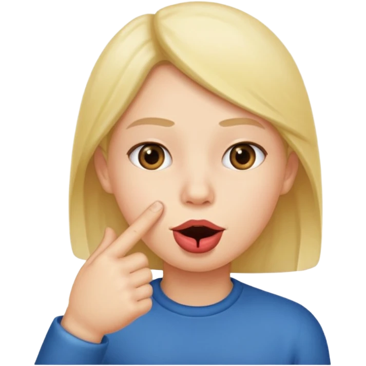 El emoji con él dedo en la boca  emoji