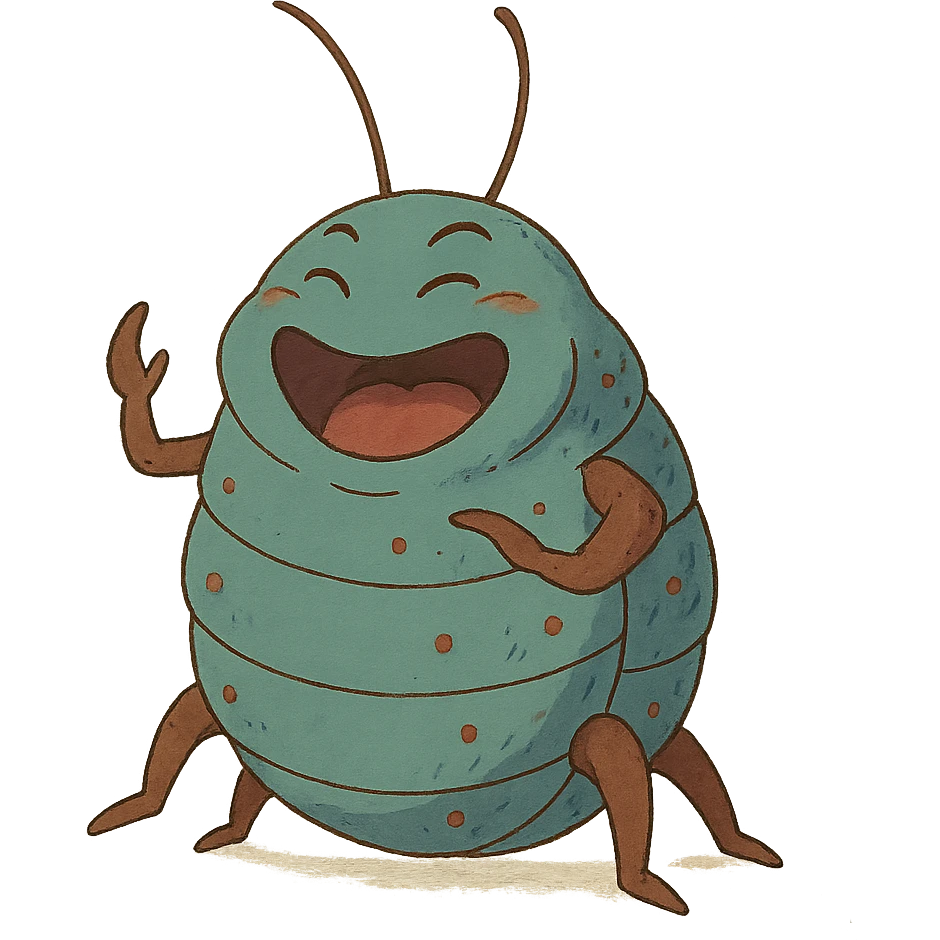 ghibli style laughing bug emoji