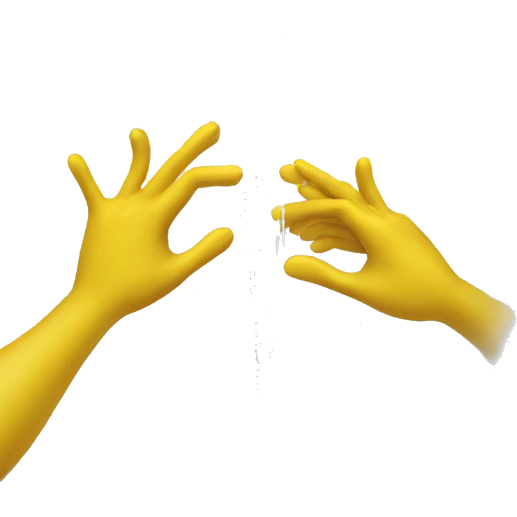 yellow hands reaching down with soap emoji