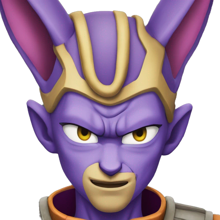 The face of beerus from dragon ball super emoji