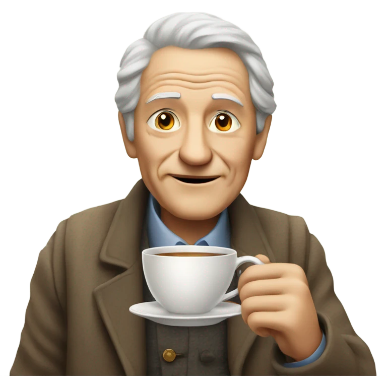 an old man with a cup of tea emoji