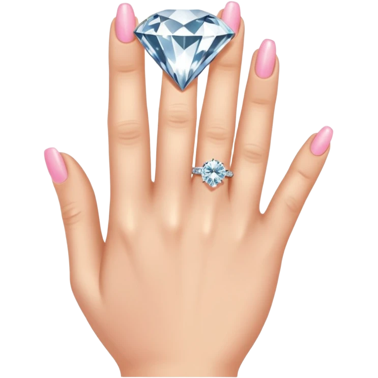 right hand with diamond ring on ring finger (second finger from the pinkie) emoji
