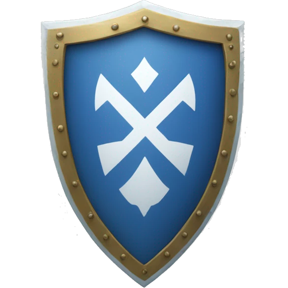 blue and white colored shield emoji