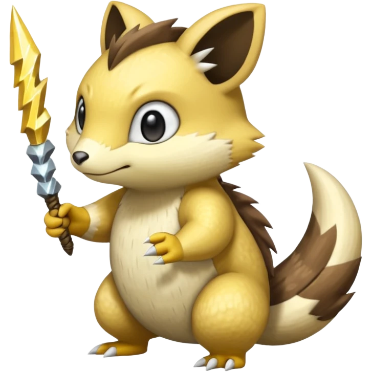 Sandshrew-Emolga-Pachirisu-Cacomistl-Fakemon-hybrid-creature (full body) emoji