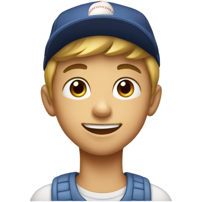 smiling boy in baseball cap emoji