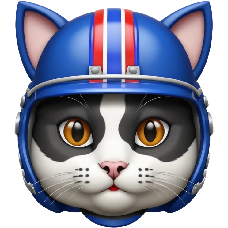 buffalo bills helmet on black and white cat emoji