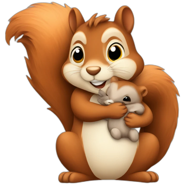 Squirrel hugging emoji