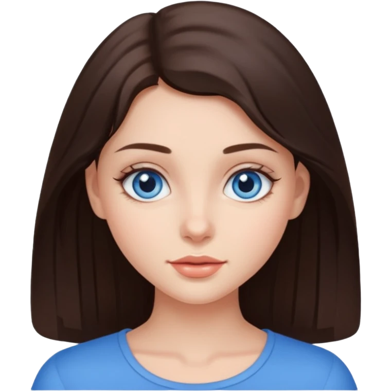 a beautiful and sweet brunette girl with blue eyes emoji